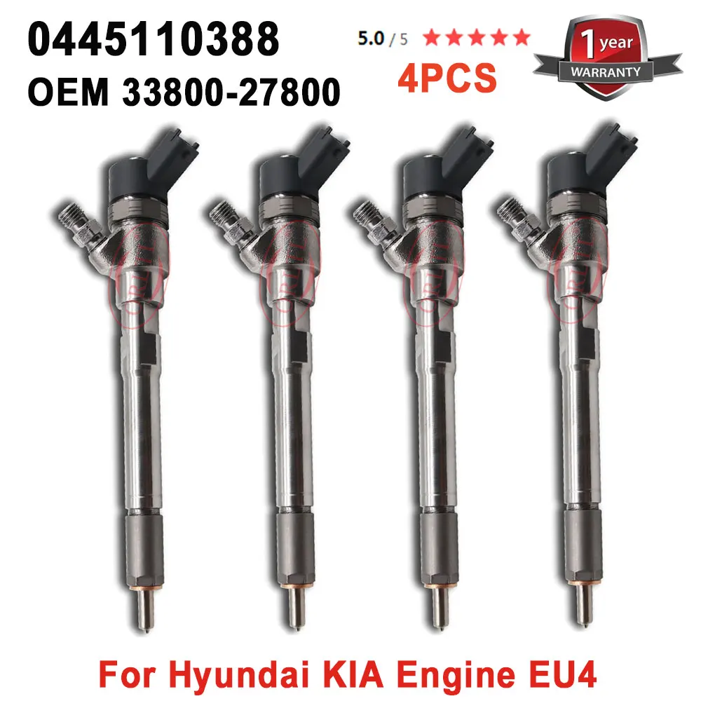 

0445110388 Common Rail Injector 33800-27800 Diesel Fuel Nozzle 0 445 110 388 For Hyundai KIA 3380027800 0986435155