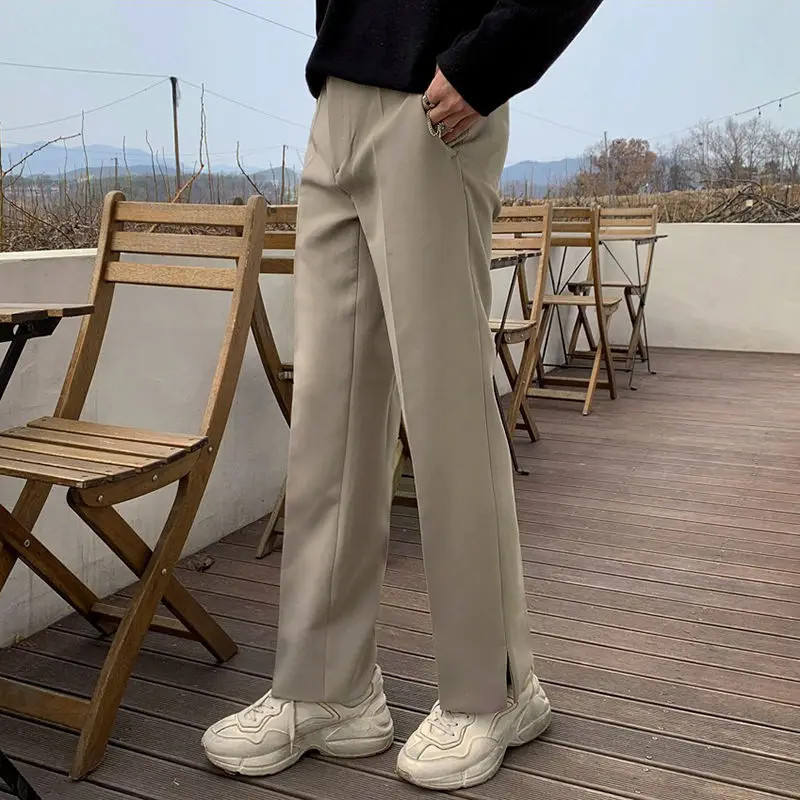 

2022 New Spring Autumn Men's Casual Suit Pants Loose Cotton Straight Fashion Comfortable Trousers Casual Male Pants T125