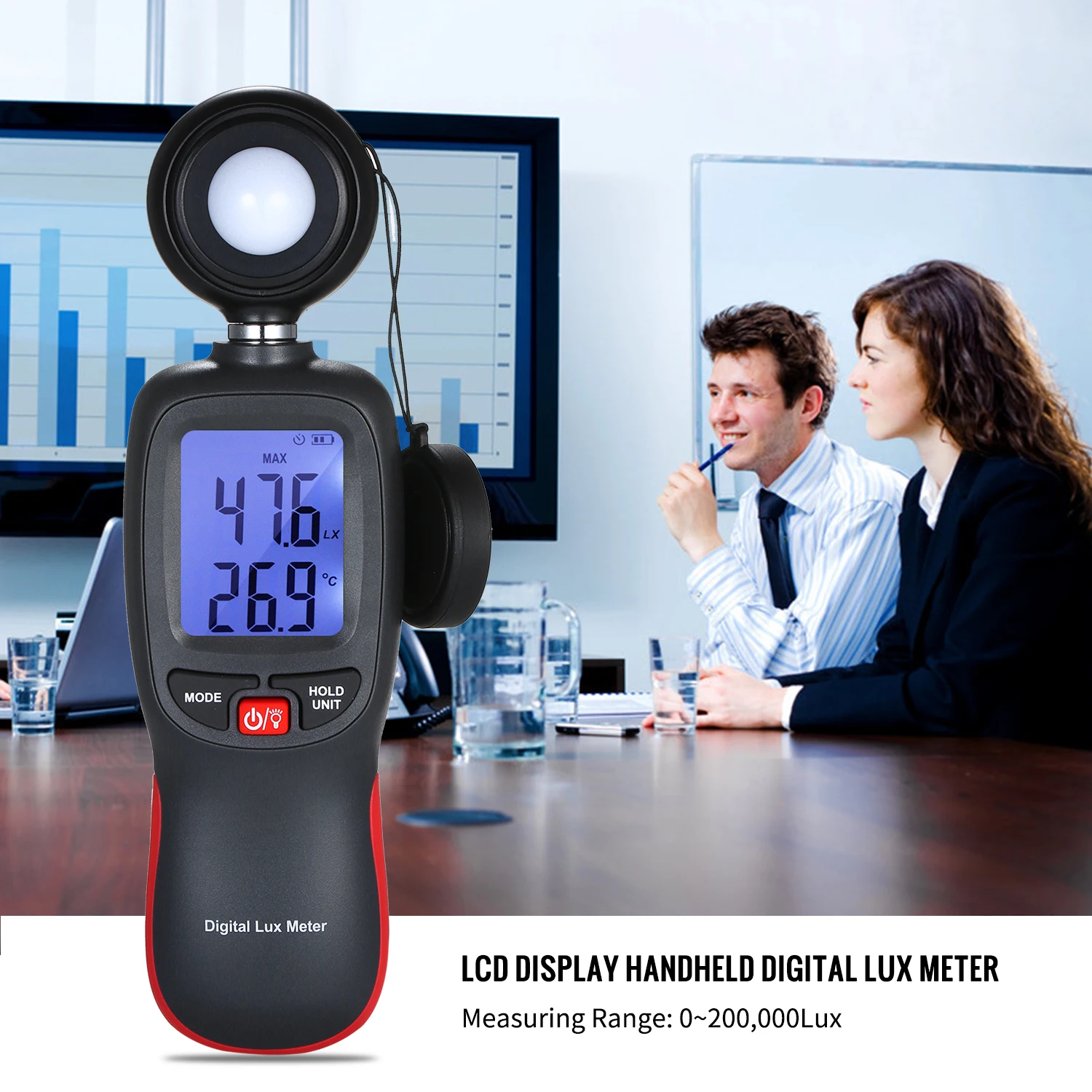 WT81 Digital Lux Meter LCD Display Handheld Illuminometer Mini Luminometer Photometer Luxmeter Light Meter 0-200000 Lux view 5