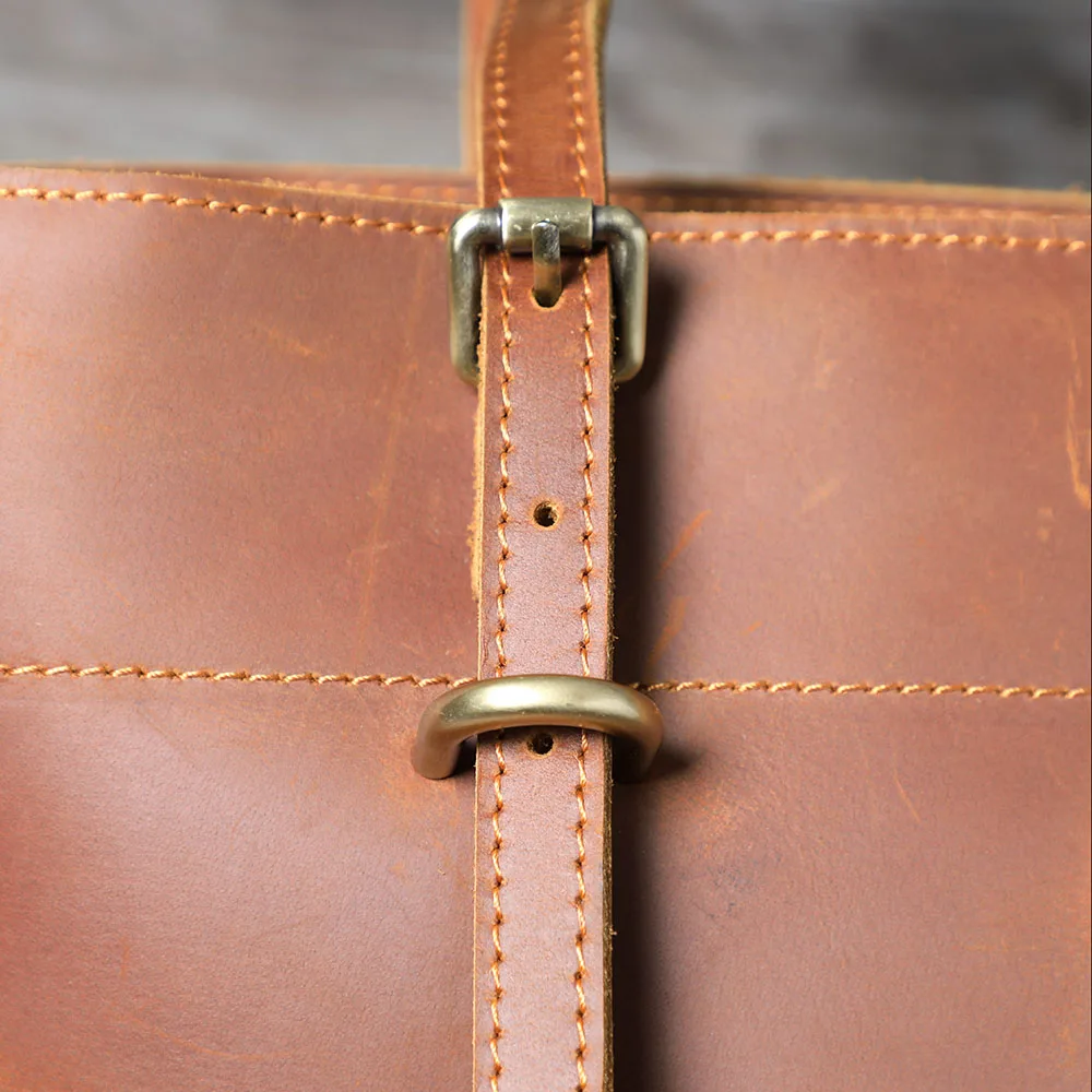 S.WORKER Retro-Umhängetasche aus Vollnarbenleder | Vintage Herren-Umhängetasche für Arbeit & Reisen – Detail 13