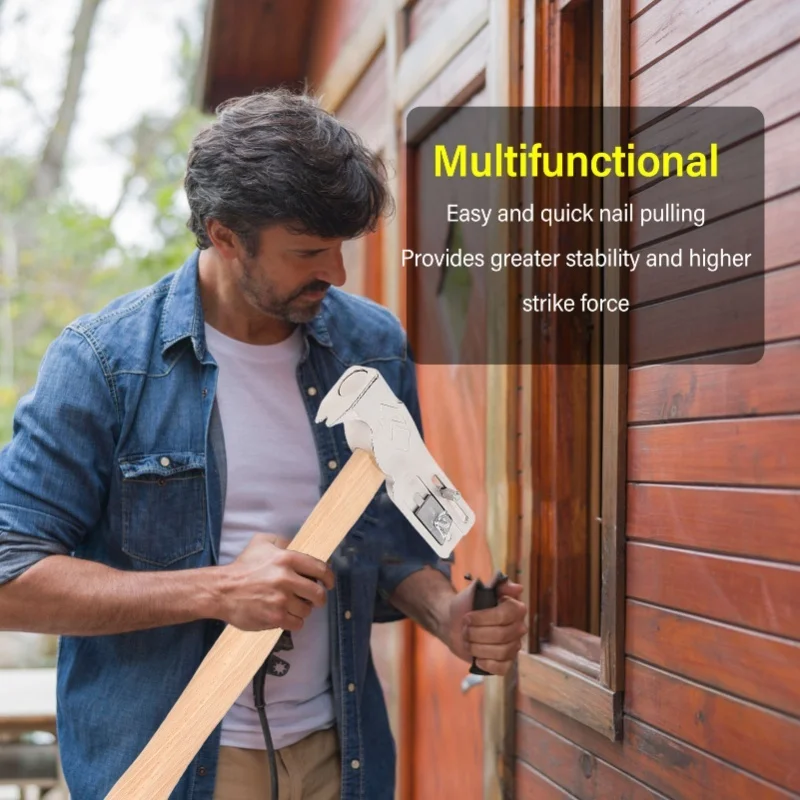 MWT 005 MH 17oz مطرقة تسقيف مغناطيسية من الفولاذ الكربوني مع مقبض خشبي لإصلاح السقف #5