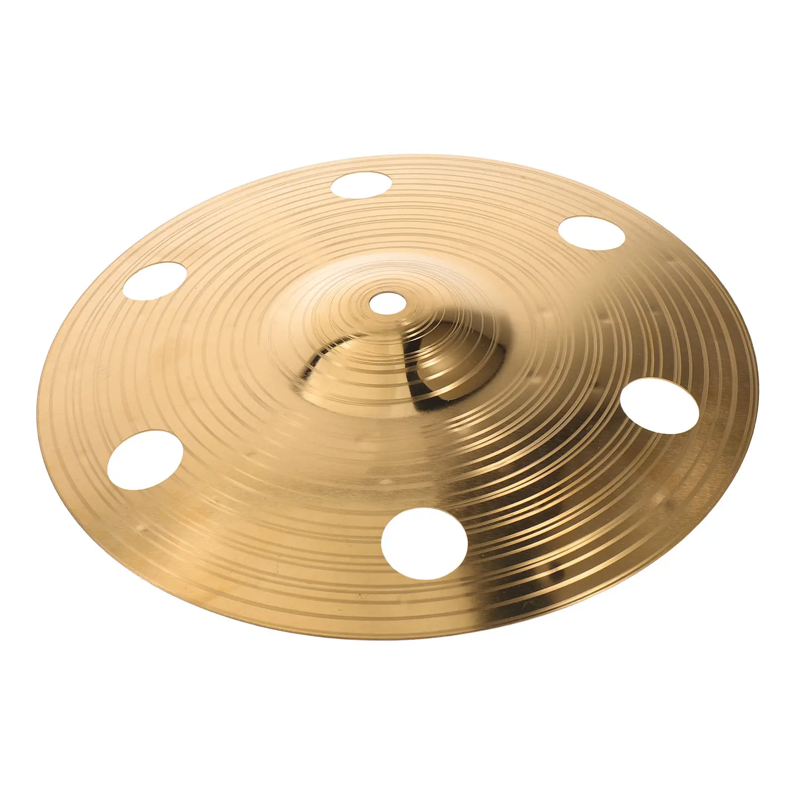 Effect Cymbal Trash Crash 10 Inch Perforated Alloy Gold Finish Short Decay Drum Set Practice Cymbal for Rock Music Splash Hand