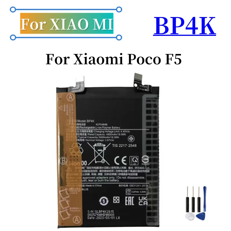 5000mAh BP4K High Quality Battery bp4k For Xiaomi For Xiaomi POCO F5 Battery BP4K + Free Tools