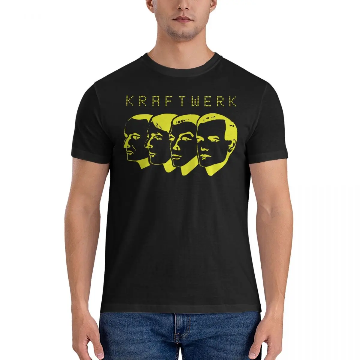 Men T-Shirt Influential Singers Novelty 100% Cotton Tee Shirt Short Sleeve Kraftwerk T Shirt O Neck Clothes New Arrival