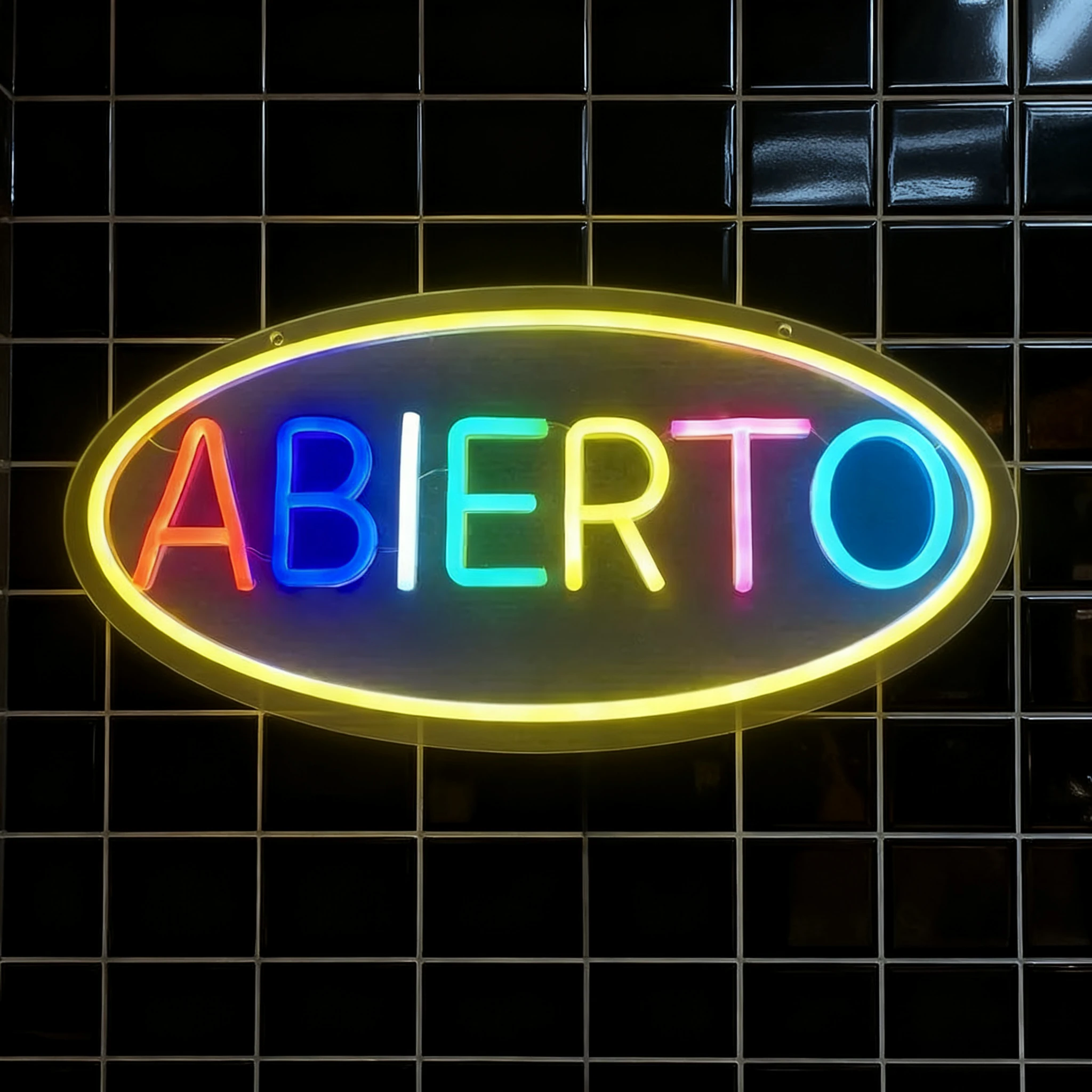 لافتة نيون Abierto المفتوحة الإسبانية، علامات LED للأعمال لمختلف المتاجر، مناسبة للتعليق على نافذة جدار المتجر كديكور الغرفة