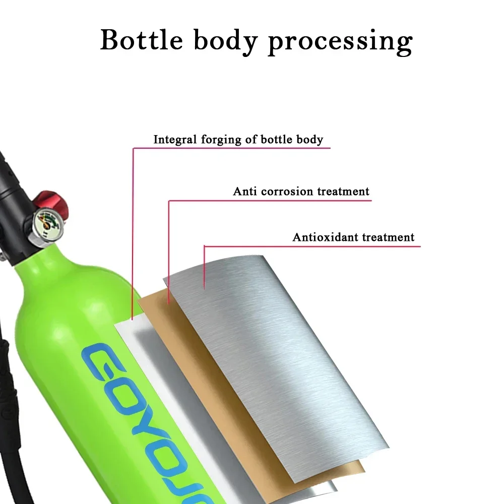 15-20 minut nurkowania zbiornik na tlen zbiorniki do nurkowania 1L Cylinder podwodny odpowietrznik dla z zaworem oddechowym