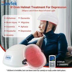 Dawfek PBM Infrared LED Helmet 810nm Red Light Therapy Neuromodulation Brain Treatment for Migraine Autism Parkinson Depression