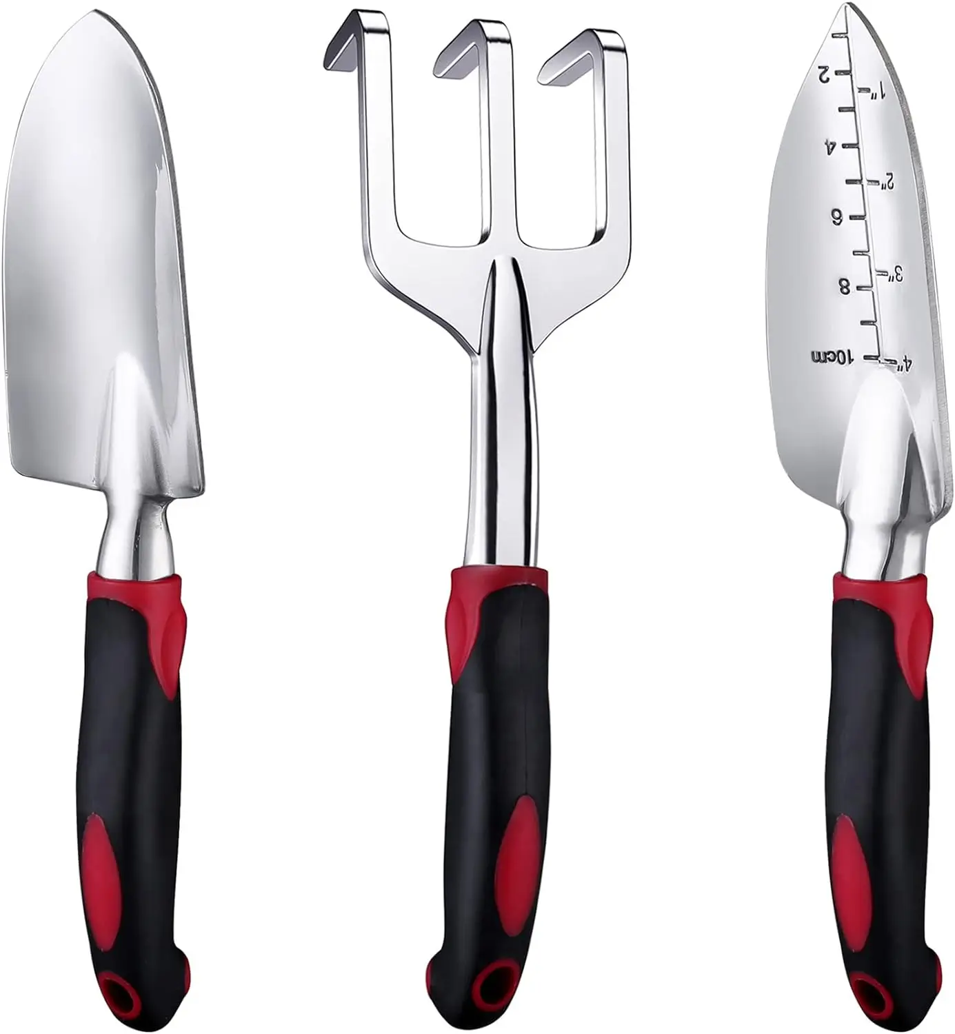 Garden Tool Set with Non-Slip Rubber Grip, Heavy Duty Garden Trowels, Cast-Aluminum Hand Shovels, 3 Pcs