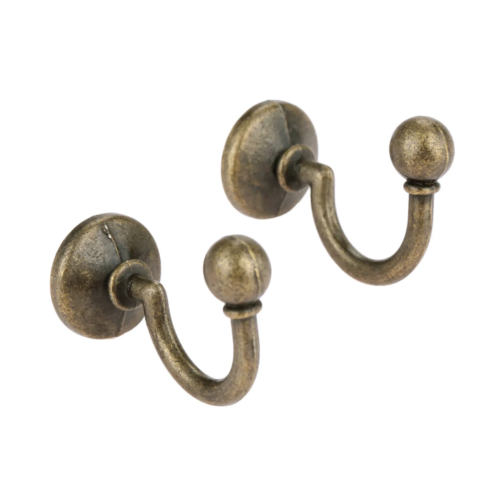 2pcs Antique Bronze Hook Heavy Duty Wall Hanger w/screws 32*23mm Cloth/Hat/Bag/Mask Holder Bathroom Kitchen Organizer Decoration