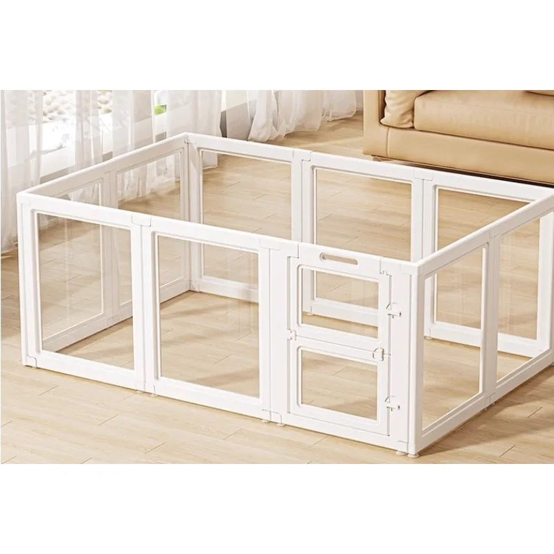Double Door Transparent Pet Fence Dog Cage Dog Door Fence Cat Fence Door Indoor Home Villa