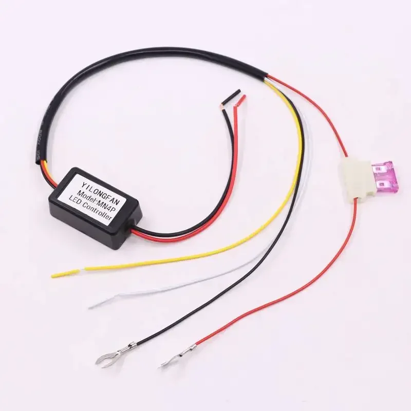 Car Auto LED Daytime Running Light Relay Harness DRL Controller Module Auto ON/OFF Dimmer 2pcs 12-18V Fog Light Controller