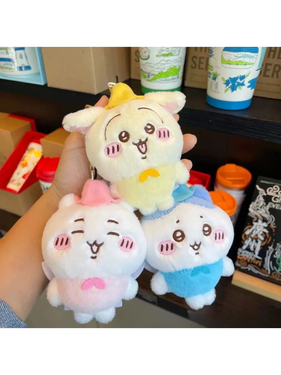 Kawaii JIYI Feenflügel Plüsch-Schlüsselanhänger Niedlicher Engelsflügel Charakter-Taschenanhänger Weicher Stoffanhänger für Fans