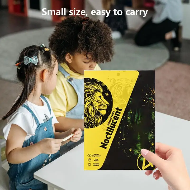Scratchboard Paper Handmade 4x Glitter Art Scratch Crafts Coloring Drawing Craft Fun Creative Landscape And Animal Art For