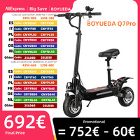 BOYUEDA Q7Pro Max E-Scooter 1600W*2 Dual Motor 52V28AH Battery NFC Activated App Control Escooter Silent Tires Electric Scooter