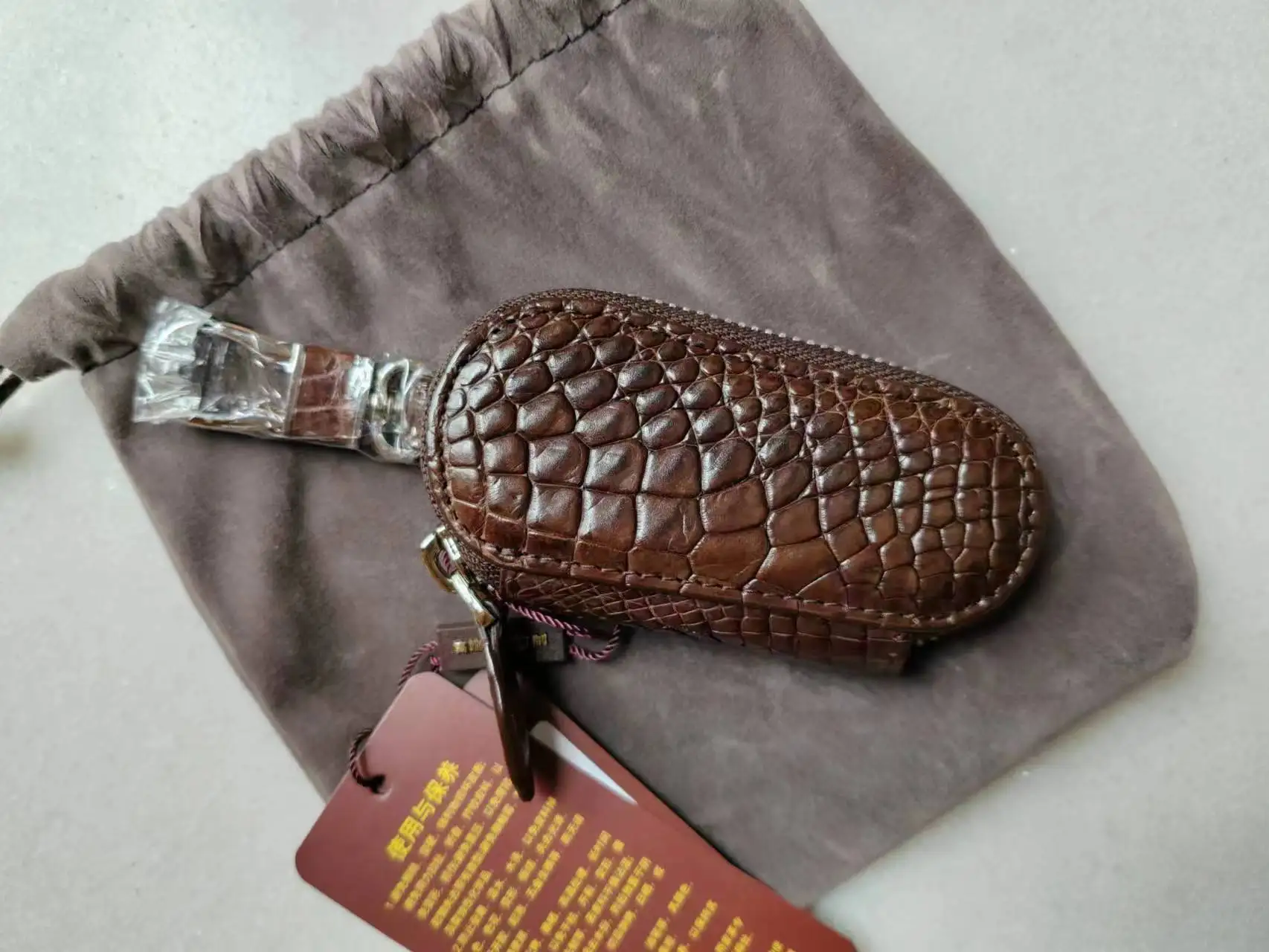 2023 New Designer Crocodile Leather Men Car Key Bag Business Genuine Leather Key Holder Organizer High Grade Home Key Case 20