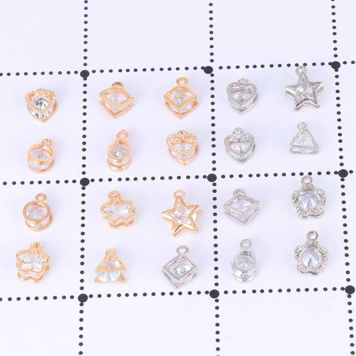 1 مجموعة الزركون مطعمة الجوف قلادة شكل فريد DIY سحر مجموعة ل قلادة سوار أقراط المفاتيح سكرابوكينغ صنع المجوهرات #2