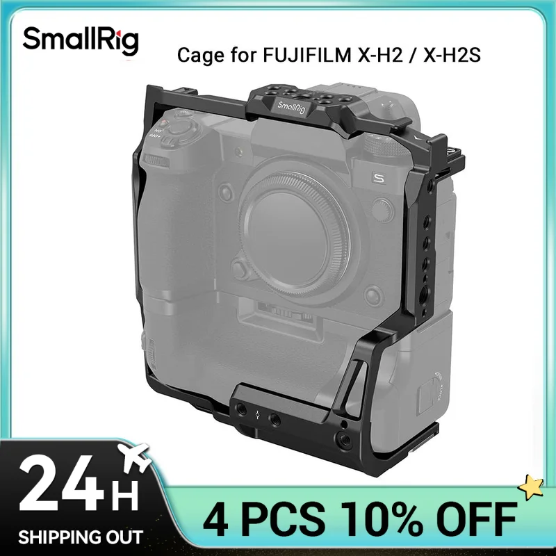 

SmallRig X-H2 X-H2S Camera Cage for FUJIFILM X-H2 / X-H2S with FT-XH/ VG-XH Battery Grip,Video Making Camera Rig 3933