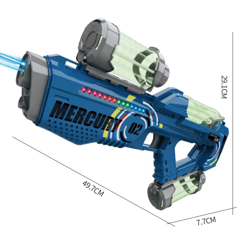 전기 물총 장난감 전자동 연속 발사 야광 물총, 인터랙티브 물 튀기기, 어린이 장난감 총