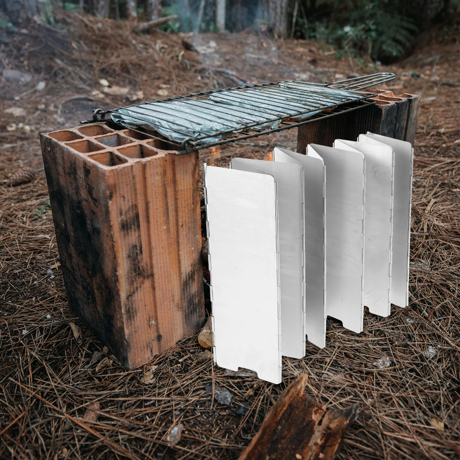 

Burner Windproof Cover Camping Stove Screen Cooking Windshield with Blocking Aluminum Alloy