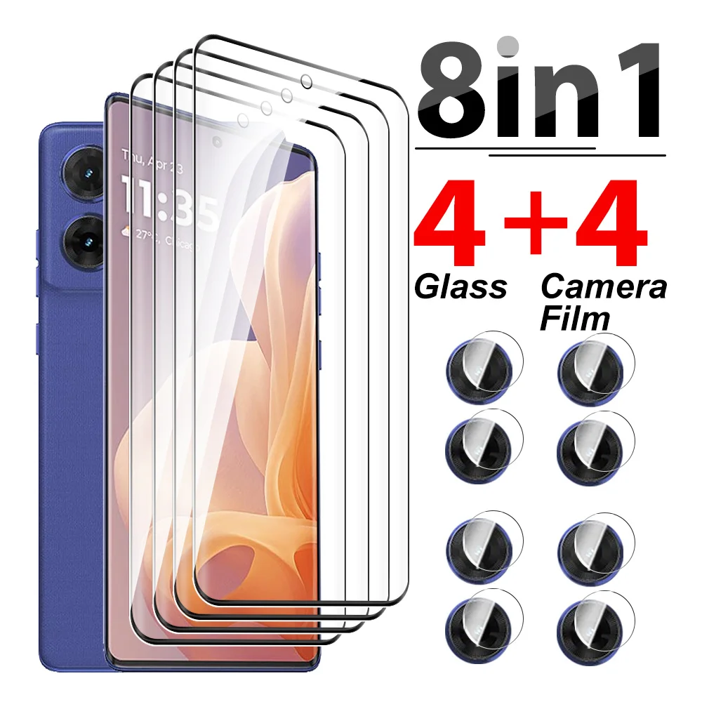 8in1 For Motorola Edge 50 Fusion 50Fusion Full Cover curved protectve glass on Moto G 85 85G MotoG85 Lens screen protector 6.77