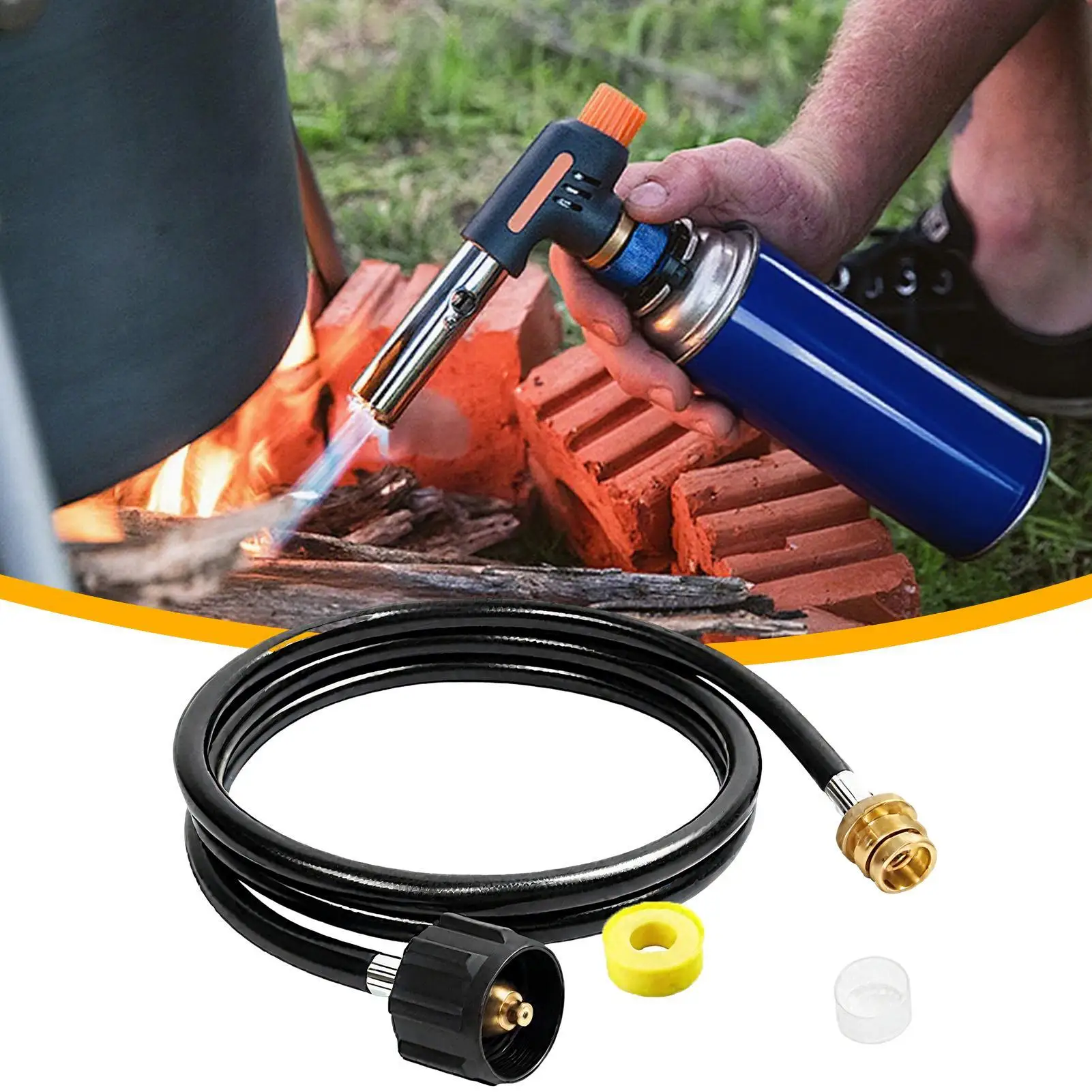 

6FT Propane Gas Hose, Grill Connector for Patio Heater & Camping Stove, Replacement Hose for Heating Torch & Portable Grills
