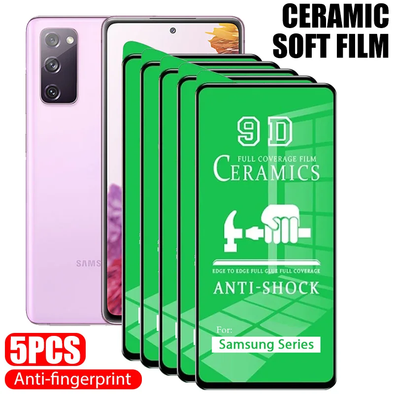 5PCS Ceramic Screen Protector For Samsung S24 Uitra S22 S23 Plus S20 S21 FE 5G Ceramic Film For Samsung A24 A33 A23 A22 A12 A50