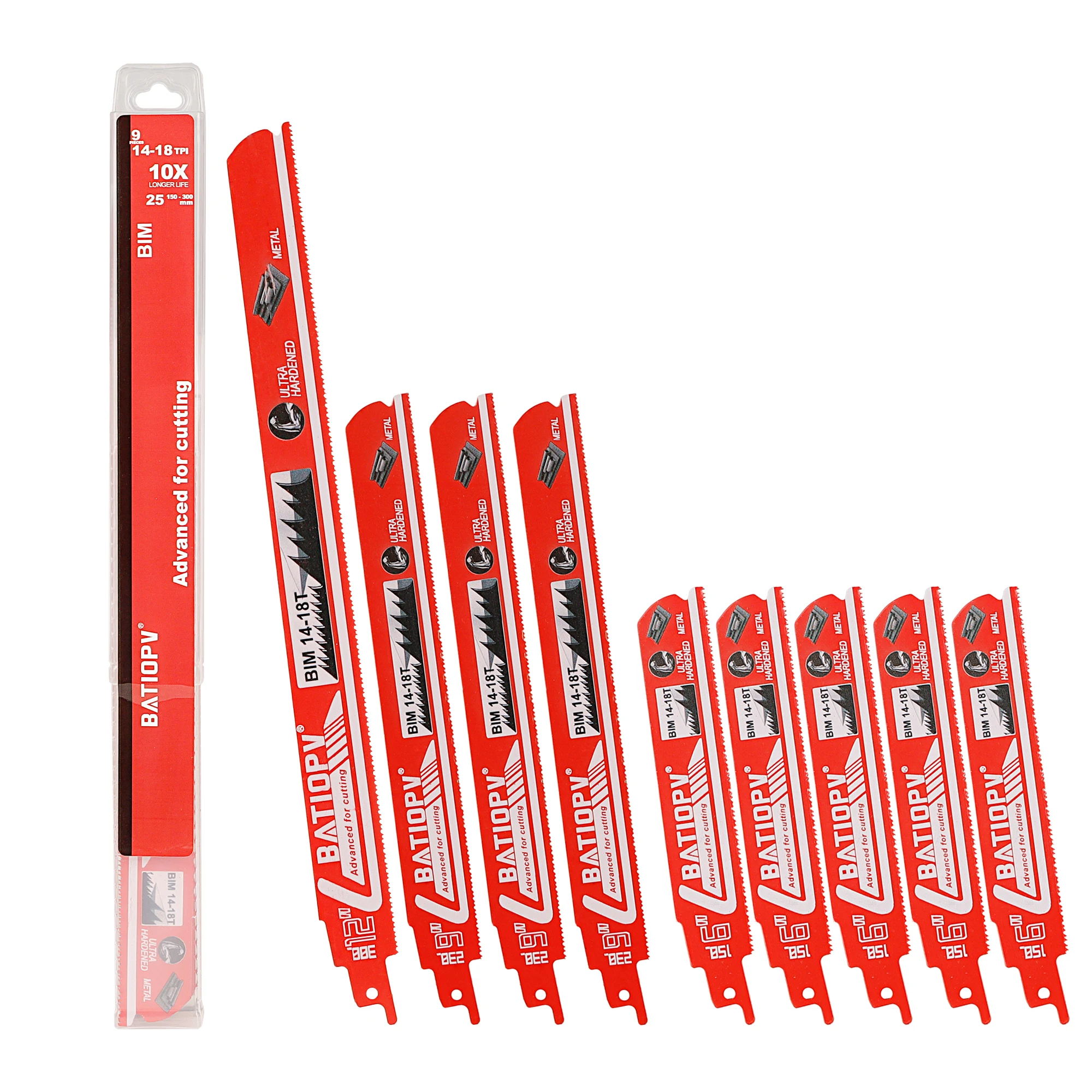 

Набор из 9 биметаллических сабельных пил | Грубые и мелкое зубы | Идеально подходит для резки металла и алюминия.