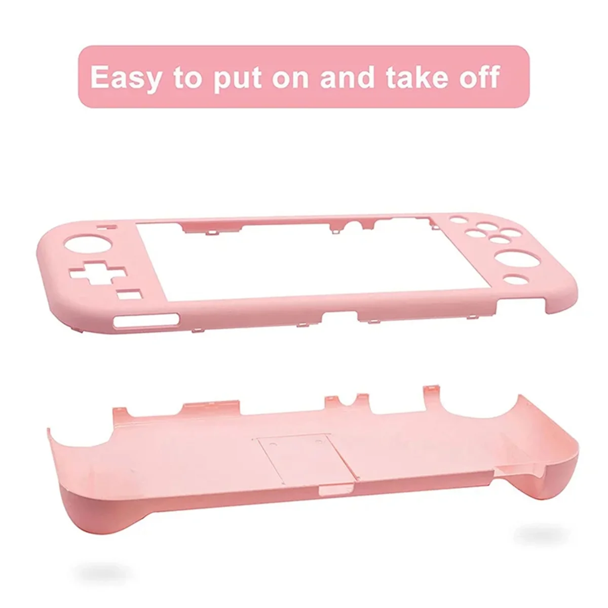 Custodia protettiva rosa per Nintendo Switch Lite con custodia rigida con cavalletto per console di giochi Nintendo Switch Lite con supporto HY