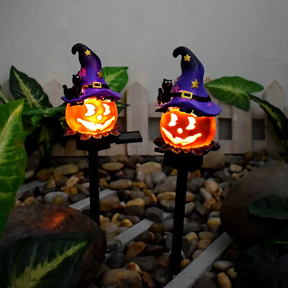 

Solar Halloween Outdoor Light Creative Atmosphere Courtyard Garden Landscape Decoration Waterproof Resin Pumpkin Lantern