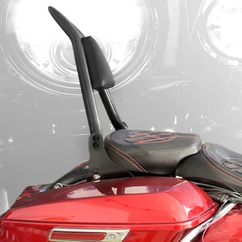 오토바이 분리형 시시 바 뒷좌석 승객 등받이, 할리 투어링 CVO FLHR 로드 스트리트 일렉트라 글라이드 09-2022 용, 16 인치 블랙 