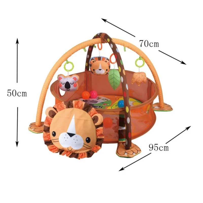 Baby Activity Gym & Playmat  Educational Fitness Mat Cartoon Animals Crawling Game Blanket for Newborns Babies Toddlers Gifts