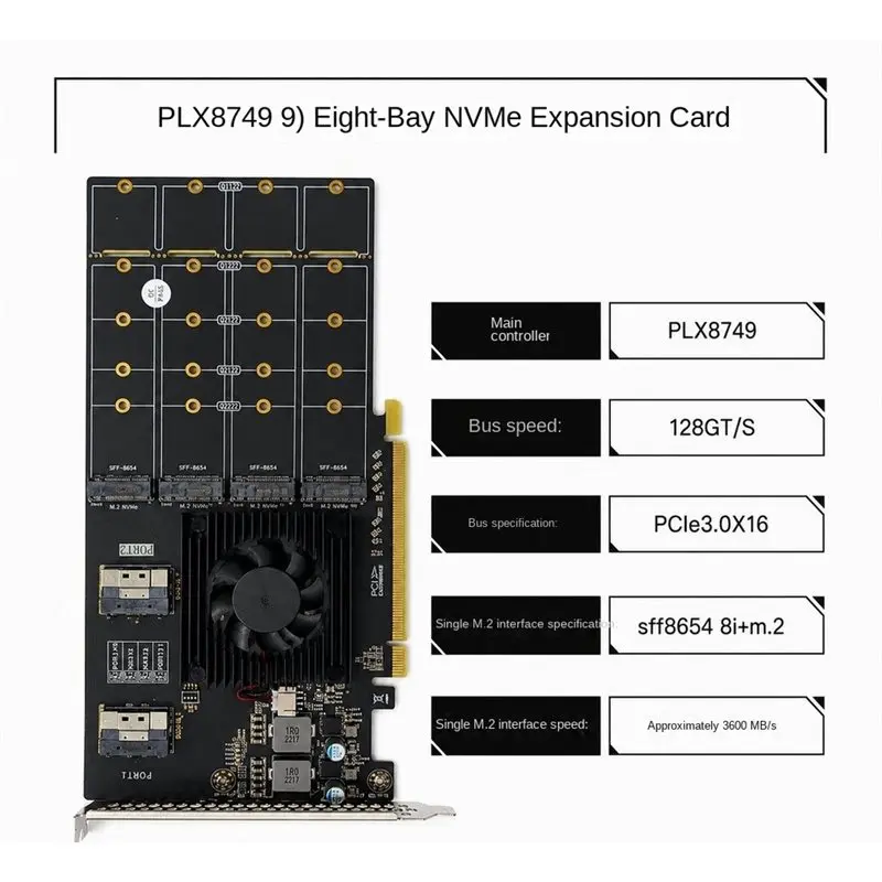 Reliable-Graphics Hardware Expansion Module Pcie Extension Card Adapter PLX8749 High Speed Non-Split Converter For PC U. 2 SSD,G