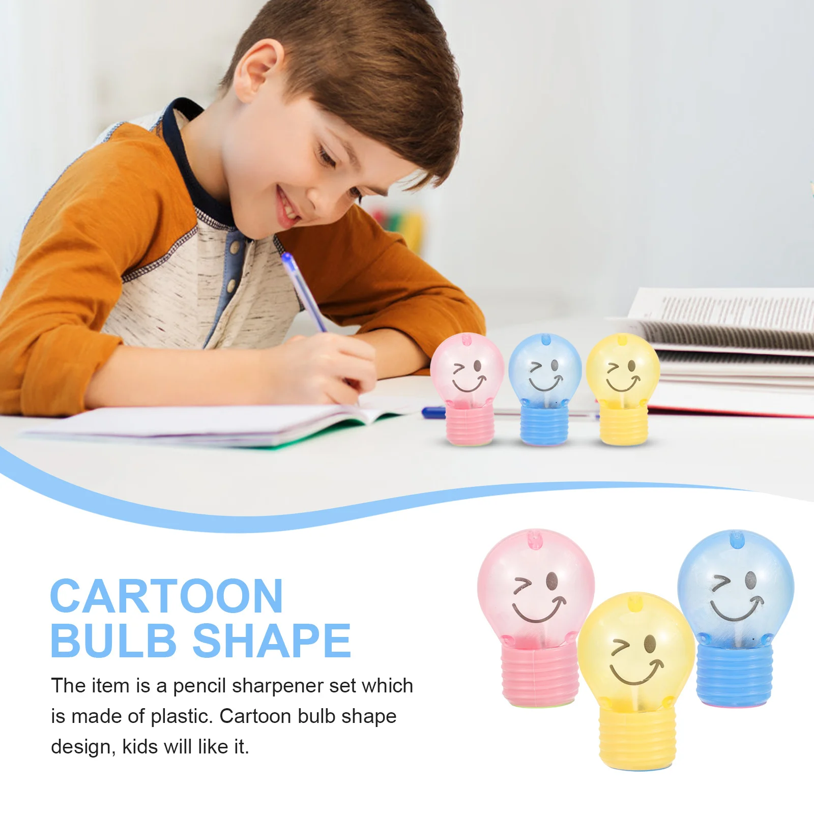 10pcs Bulb Shape Pencil Sharpeners Mini Cartoon Manual Sharpener For Kids School Stationery Gift Portable Sharpening Tool Cute