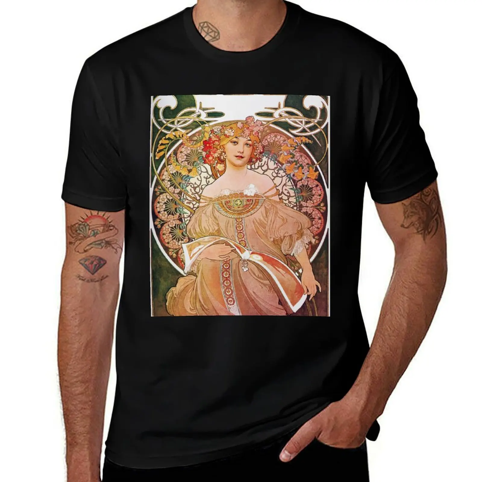 Alphonse Mucha - Daydream T-Shirt Durable Work Wear T-Shirt