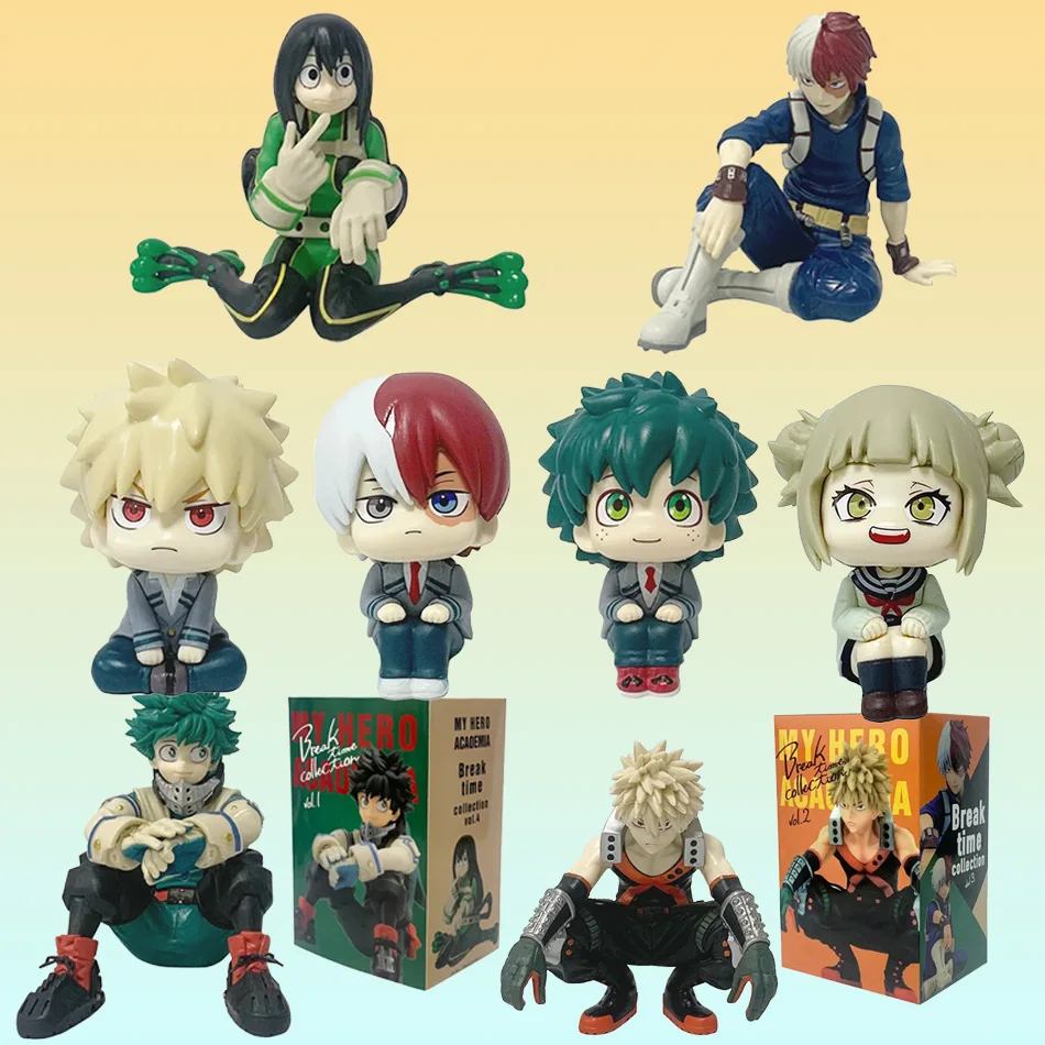 شخصية بطلي الأكاديمية أنيمي Asui Tsuyu Izuku deku Bakugou Katsuki شخصيات الحركة البلاستيكية نموذج جمع سلسلة اللعب الهدايا