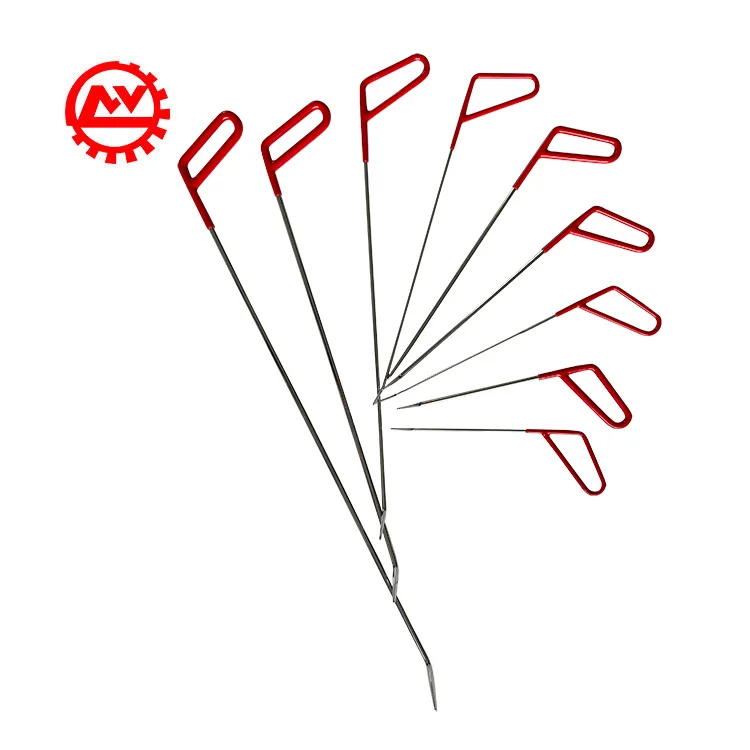 Red 9PCS Rods High Quality Auto Body PDR Crowbar Hail Puller Hooks Paintless Autobody Car Dent Repair Tools