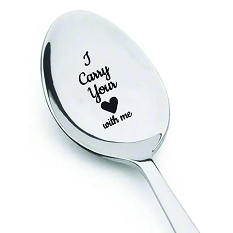 Valentines Day Gift Stainless Steel Milk Coffee Spoons Love Letter Wedding Souvenirs Anniversary Gift for Girlfriend Boyfriend