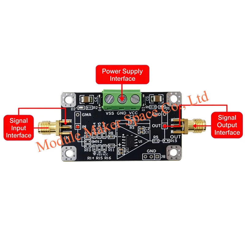 AD817 Voltage Feedback Amplifier Module G=-1 Inverting Buffer 35MHz High Speed SMA Signal Amplifier Board