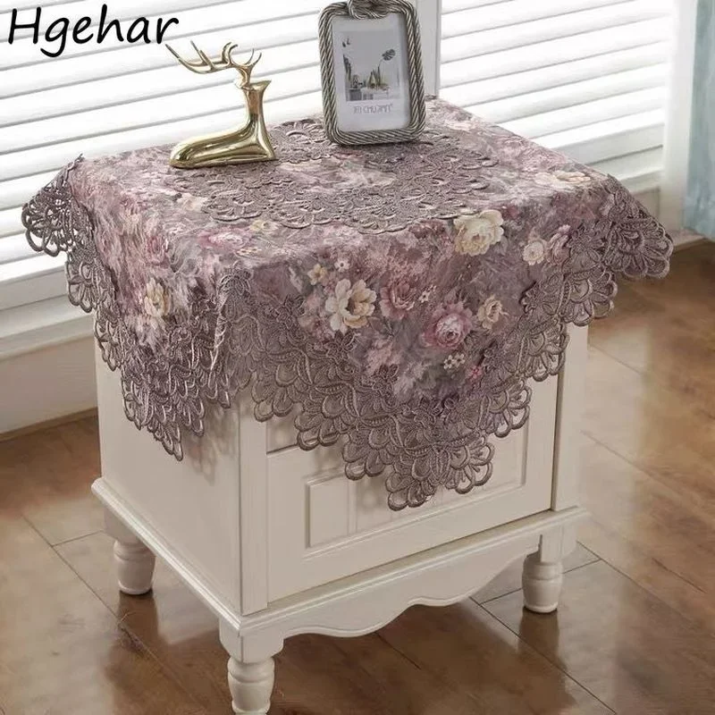 All-purpose Covers Embroidered Lace Dust Cover European Style Washing Machine Bedside Table Dust-proof  Household Decor