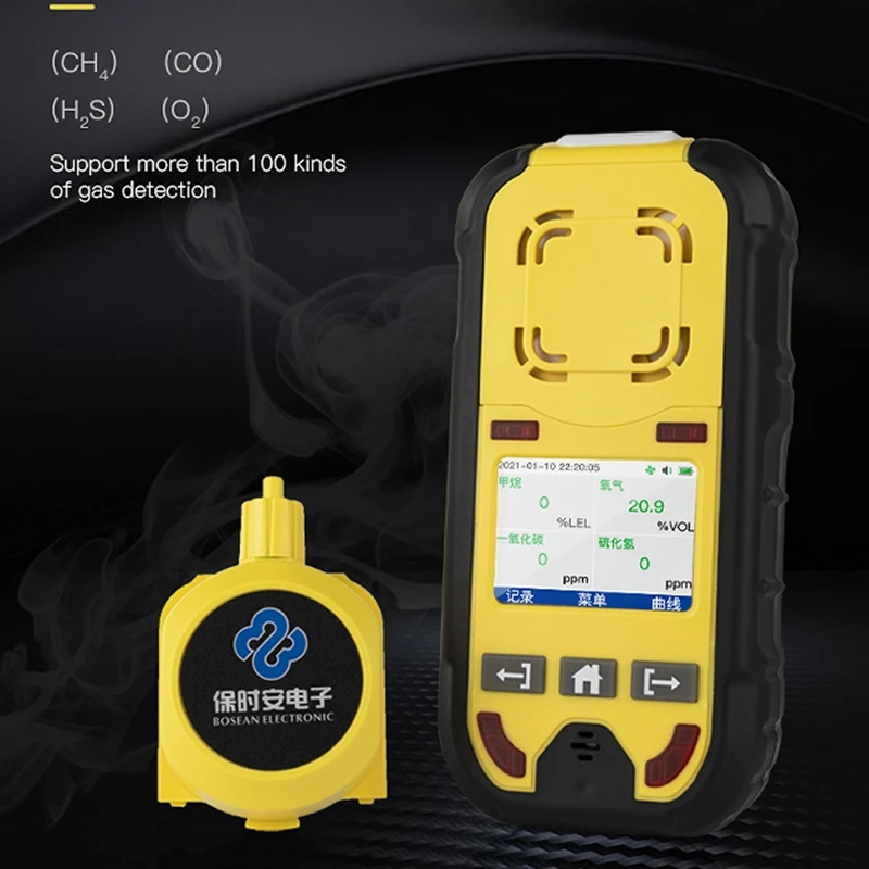 Imagem -02 - Monitor de Gás da Bomba de Bosean o2 H2s co Lel Digital Lcd Detector de Gás de Oxigênio Sulfeto de Hidrogênio Monóxido de Carbono Detector de Vazamento Combustível