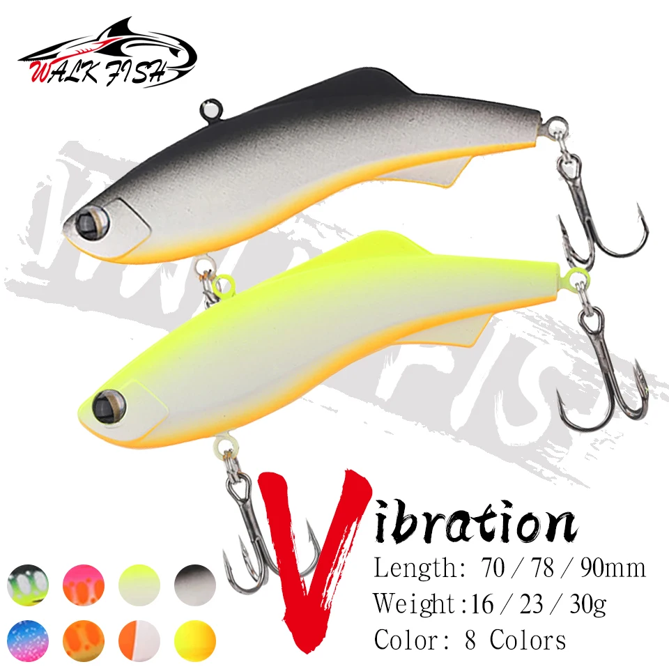 WALK FISH 16g 23g 30gVIB Vibrierende volle Schwimmschicht Silikon Starke Geräuschvibration Bottom-searching Bass Black Pit Fake Bait