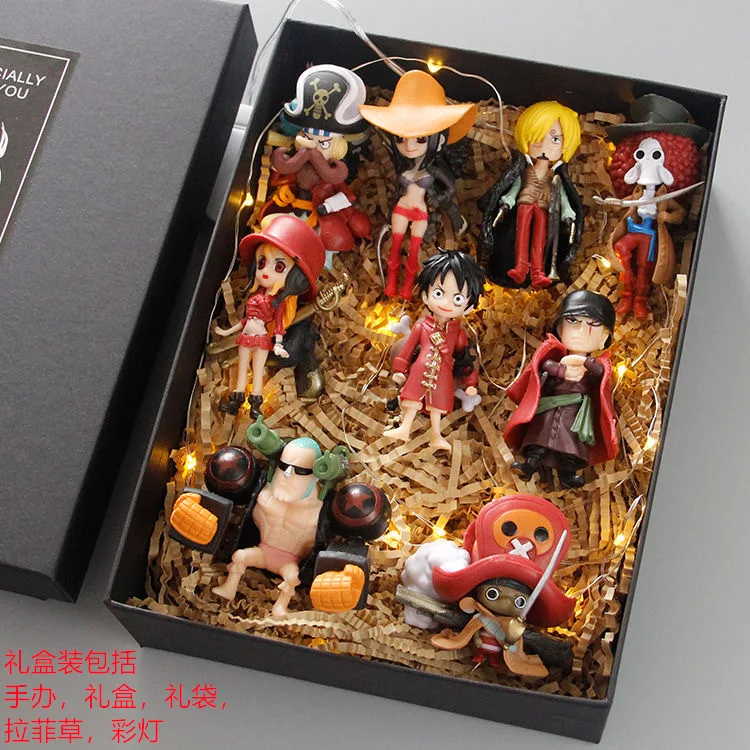 6-teiliges einteiliges Chibi-Figurenset – Ruffy, Zoro, Ace, Sanji, Chopper – PVC-Kuchenaufsätze und Desktop-Dekoration