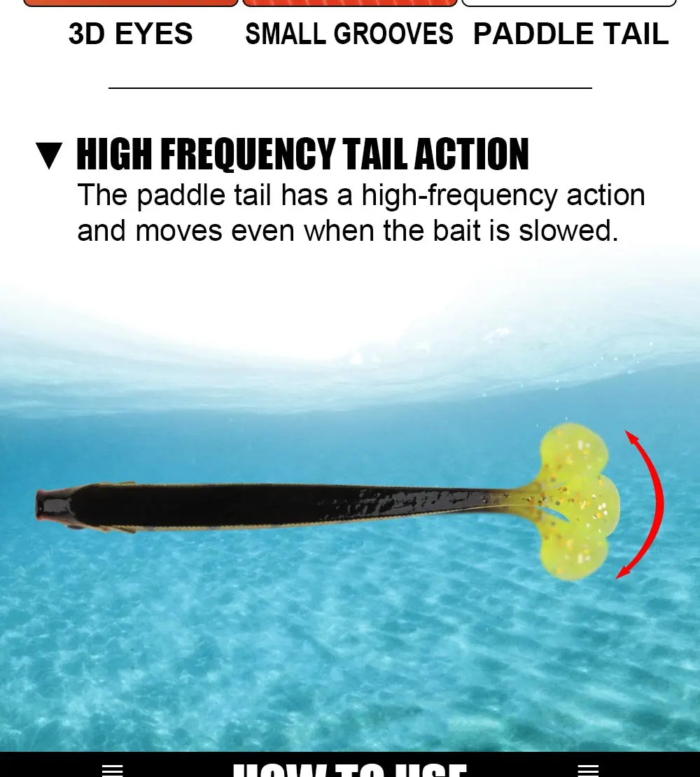 Spinpoler 7,5 cm 9,5 cm 12,5 cm Weiche Köder Angeln Köder Shad Swimbait Paddel Schwanz Gummi Barsch Jighead Carolina/Texa Rig Tackle Pesca – Detail 5