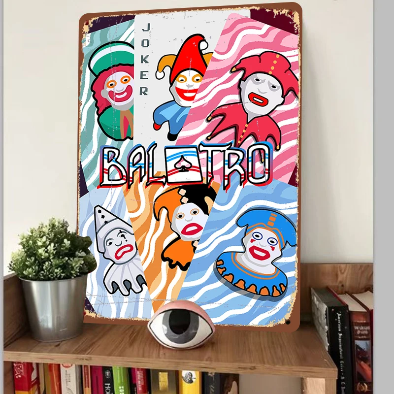 Balatro Joker Character Metal Wall Art Gaming Decor for Bedroom Living Room Home Decoration