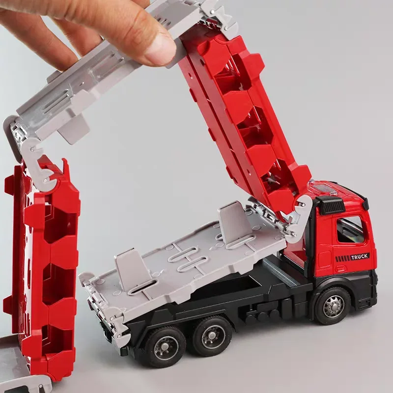 Ejector Track Container Truck Pieghevole Track Engineering Car con 12Inertia Car Giocattolo per bambini Pull-Back Car Toy Regali di Natale