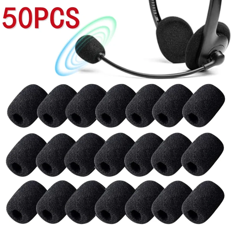 Soft Microphone Replacement Foam Collar Microphone Windscreen Headset Cover Telephone Headset Mic Cover Windshied Headset Foam