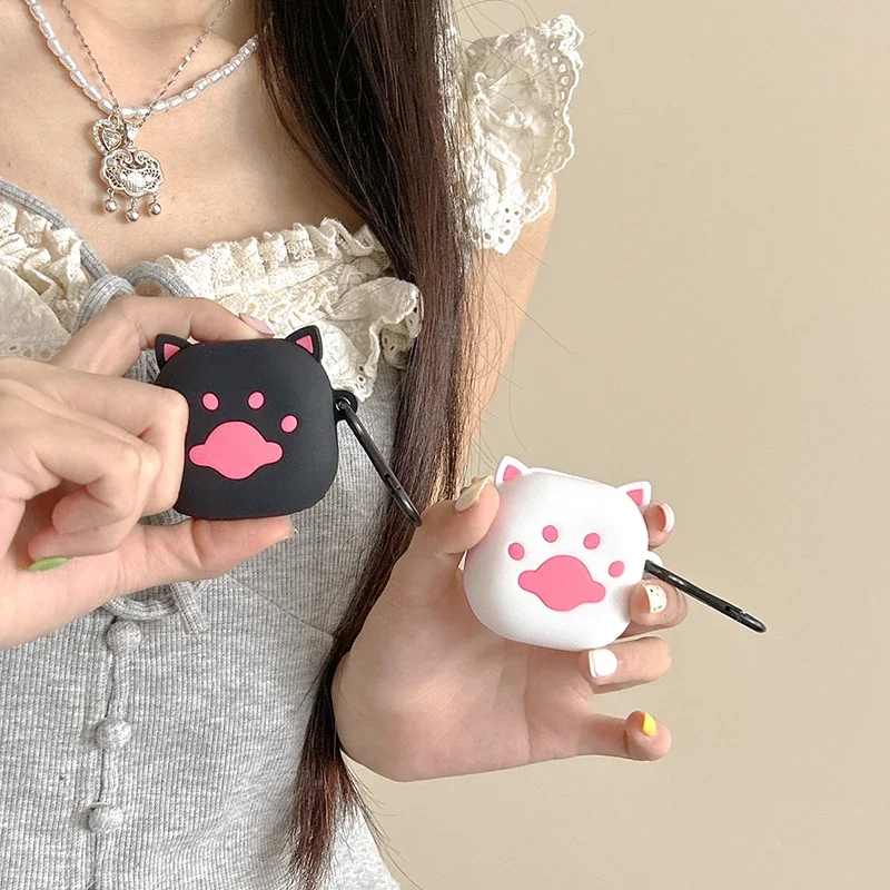 Kawaii Cute Pink Cat Claw Case for Samsung Galaxy Buds Pro Live 2 Buds2 Pro Cover Protective Shell Shield for Galaxy Buds FE