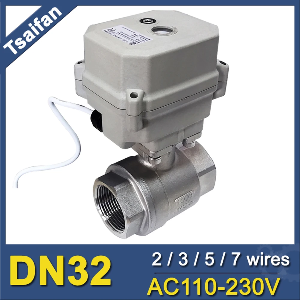 

DN32 Full port Electric Valve AC110V to 230V Motorized ball valve 1-1/4 inch Power off return IP67 grade protection CE certified