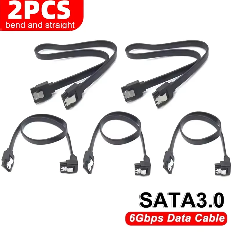90-Grad-Winkelkabel SATA-Datenübertragungskabel Gerades gebogenes HDD-SSD-Kabel für HDD-SSD-Desktop-Computer SATA-Kabel
