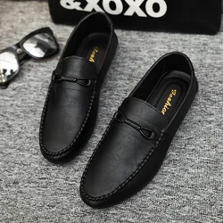 Luxury Men Casual Shoes Fashion PU Leather Shoes Men Loafers Moccasins 2024 New Comfortable Flats High Quality Men Driving Shoes